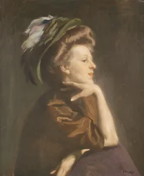 Portrait of a Lady Wearing a Hat