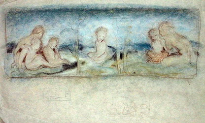 A Child Among Fairies Study for an Oil Painting