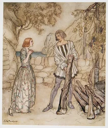 Alas, now, pray you, work not so hard, illustration from William Shakespeare