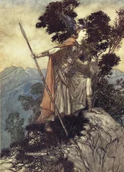 Brunhilde. Illustration for The Rhinegold and The Valkyrie by Richard Wagner, 1910