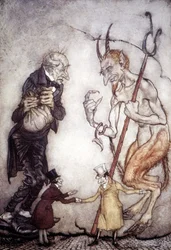 Christmas Tale by Charles Dickens, illustration by Arthur Rackham