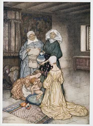 Had I not four or five women once that tended me? illustration from William Shakespeare