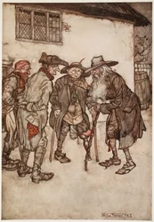 He soon found many of his former cronies, though all rather the worse for the wear and tear of time., from Rip Van Winkle by Washington Irving, pub. 1910
