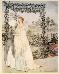 How Tristram was known by the little brachet in the garden of King Mark