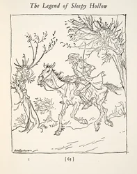 Ichabod Crane escaping from the Headless Horseman