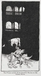 Illustration from The Golden Bird When the Prince Carries Off the Maiden on Horseback.