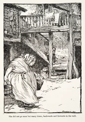 She Did Not Go Once but Many Times, Backwards and Forwards to the Well, from The Fairy Tales of the Brothers Grimm, pub. 1909