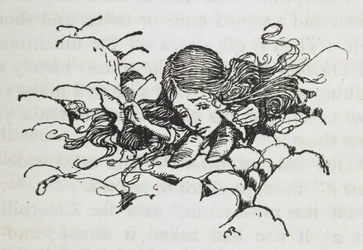 Shrunken Alice after eating some of the Caterpillar