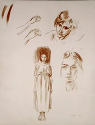 Studies of a Woman, of Faces and of Hands