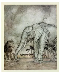 The Lion, Jupiter and the Elephant, illustration from 