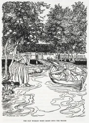 The Old Woman Went Right into the Water, Illustration for 