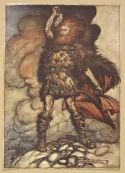 Thor Raises His Hammer