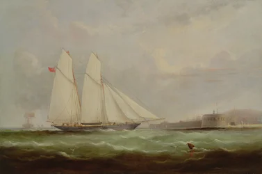 Schooner Yacht Esmeralda Approaching Cherbourg, 1861