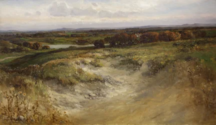 Landscape; formerly used as a background in a Natural History display case