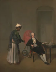 Portrait of a Gentleman, Possibly William Hickey, and an Indian Servant