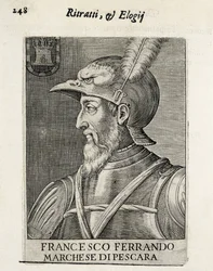 Fernando Francisco Avalos (1490-1546), Spanish General. Xylography