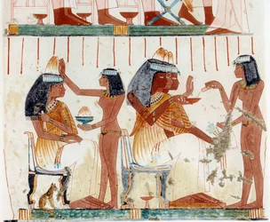 A Reception, Facsimile from the Tomb of Two Sculptors in Thebes, Period of Amenophis II, c.1450-1425 BC