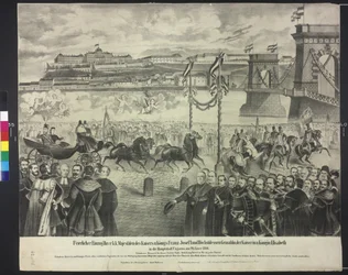 Arrival of the Imperial couple to the court storage in Budapest on 29th January 1866