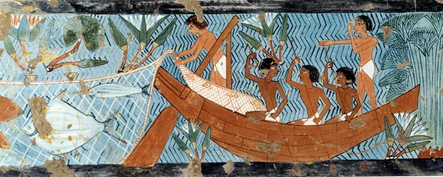 Art Egypt: Seine Fishing, Facsimile from the Tomb of Ipuy in Thebes