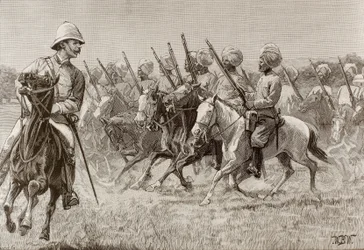 The New Regiments of Burma, Company of Mounted Infantry of the Second Regiment (engraving)