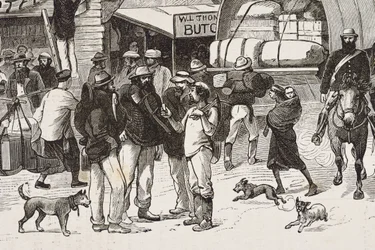 Colonization (1880). The life of the gold diggers in Australia. English colony of Botany Bay (founded in 1788) and initially populated mostly by criminals turned prospectors and traders
