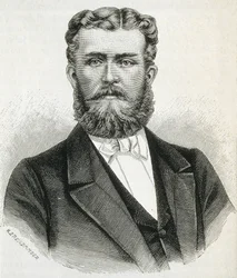 Leopold Hohenzollern-Sigmaringen (1835-1905). Brother of King Carol I of Romania and Father of the Future King Ferdinand of Romania. Engraving