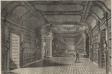 Interior of the Ancient Library of Saint Genevieve in the 18th Century
