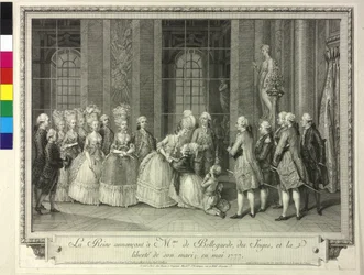 Queen Marie Antoinette Announces Madame de Bellegarde the Release of Her Spouse
