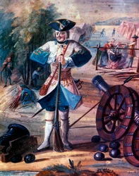 Representation of an Infantry Grenadier of the Regiment of King Louis XV, circa 1740 (detail)