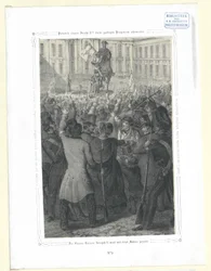 The Statue of Emperor Joseph II with a Flag