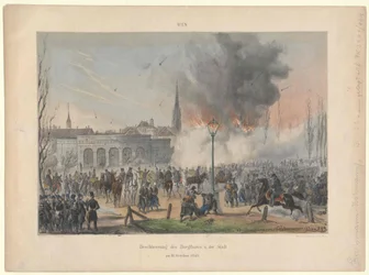 Vienna Bombardment of the Castle Gate and of the City on 31 October 1848