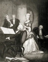 Wolfgang Amadeus Mozart accompanying soprano Caterina Cavalieri