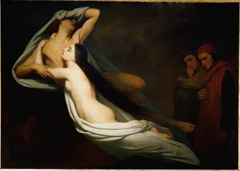 The shadows of Francesca da Rimini and Paolo Malatesta appear to Dante and Virgil