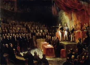 Louis-Philippe takes the oath on the constitution before the chambers on August 9, 1830