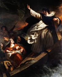 Saint Thomas Aquinas preaches trust in God during the storm