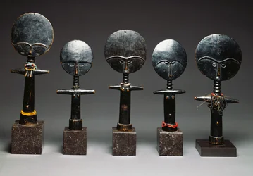 A group of Ashanti dolls, Akua