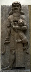 Hero Gilgamesh Mastering a Lion