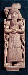 Bearded Character with Long Hair, Cut in an Ivory Wafer