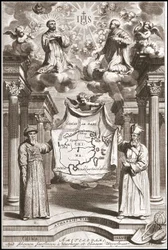 Adam Schall (left) and Matteo Ricci (right) in Chinese Mandarin costume, frontispiece of China by Athanase Kircher