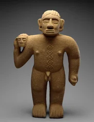 Standing Warrior with Trophy Head, Costa Rica, Late Period V - Early Period VI, 700-1000