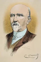 Portrait of Italian Writer and Journalist Carlo Collodi (Lorenzini) (1826-1890) Author of Pinocchio. Drawing by Attilio Mussino (1878-1954)