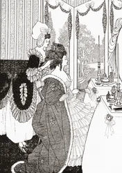 The Toilet after Aubrey Beardsley. From Illustrierte Sittengeschichte vom Mittelalter bis zur Gegenwart by Eduard Fuchs, published 1909.
