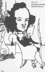 Caricature of Felix Mendelssohn