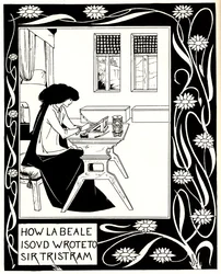 How La Beale Isoud Wrote to Sir Tristram. Illustration to the Book Le Morte d