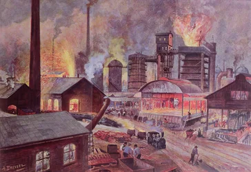 Factory with Blast Furnace, from a Series of Books on L