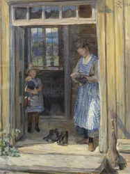 Woman and Girl in Doorway