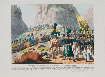 The Army of Graf Ivan Ivanovich Diebitsch crossing the Balkans, c. 1830