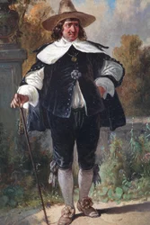 Elegant Gentleman with Hat and Cane