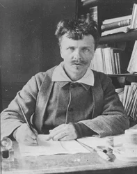 Self portrait in his study at Gersau