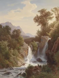 Angler at the Waterfall